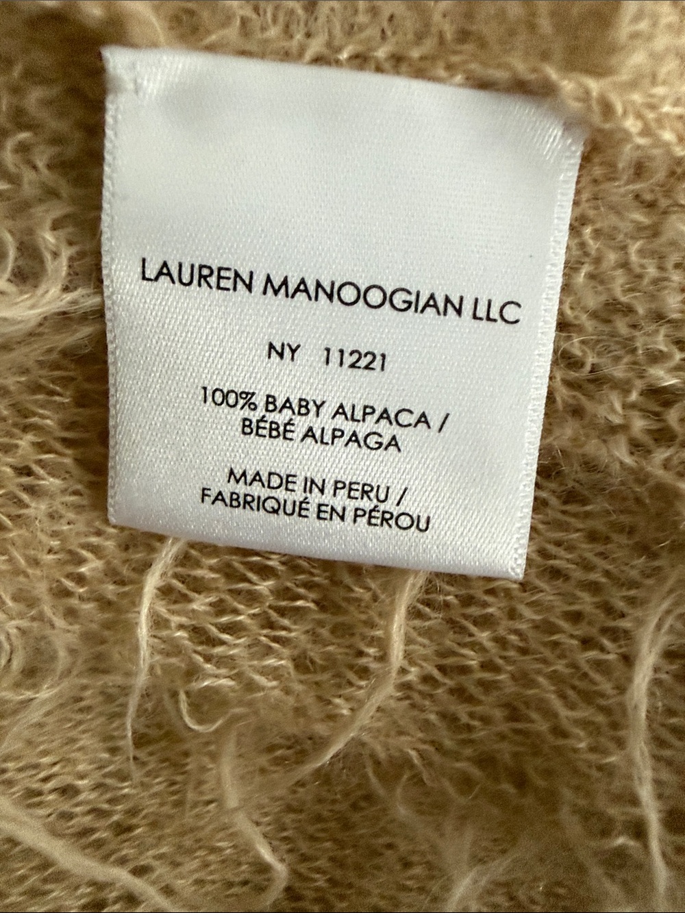 Lauren Manoogian Alplaca Wrap/Stole - Picture 5 of 5